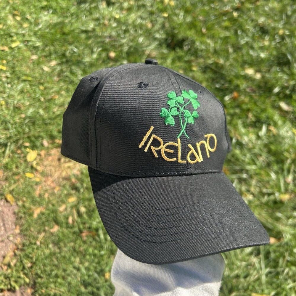 Vintage SnapBack hat cap Ireland spell out embroidered clover flag adjustable